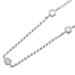 Pt900 プラチナ Pt850 プラチナ ダイヤ1.00ct ステーションネックレス レディース 【中古】