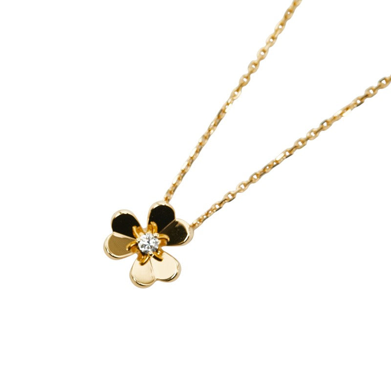 ヴァンクリーフ＆アーペル フリヴォル ミニ 1Pダイヤ ネックレス ARP0J100 K18YG イエローゴールド レディース Van Cleef & Arpels 【中古】