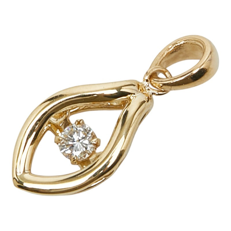 K18YG イエローゴールド ダイヤ0.06ct ペンダントトップ レディース 【中古】