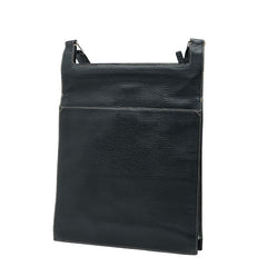 ロエベ ロゴ ショルダーバッグ ブラック レザー レディース LOEWE 【中古】