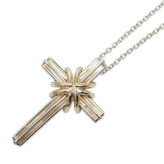 ティファニー シグネチャークロス ネックレス SV925 シルバー K18YG イエローゴールド レディース TIFFANY&Co. 【中古】