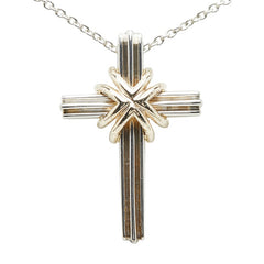 ティファニー シグネチャークロス ネックレス SV925 シルバー K18YG イエローゴールド レディース TIFFANY&Co. 【中古】