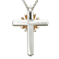 ティファニー シグネチャークロス ネックレス SV925 シルバー K18YG イエローゴールド レディース TIFFANY&Co. 【中古】