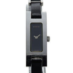 グッチ 腕時計 3900L クオーツ ブラック文字盤 ステンレススチール レザー レディース GUCCI 【中古】