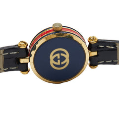 グッチ シェリーライン 腕時計 社外品ベルト クオーツ シルバー文字盤 メッキ レディース GUCCI 【中古】