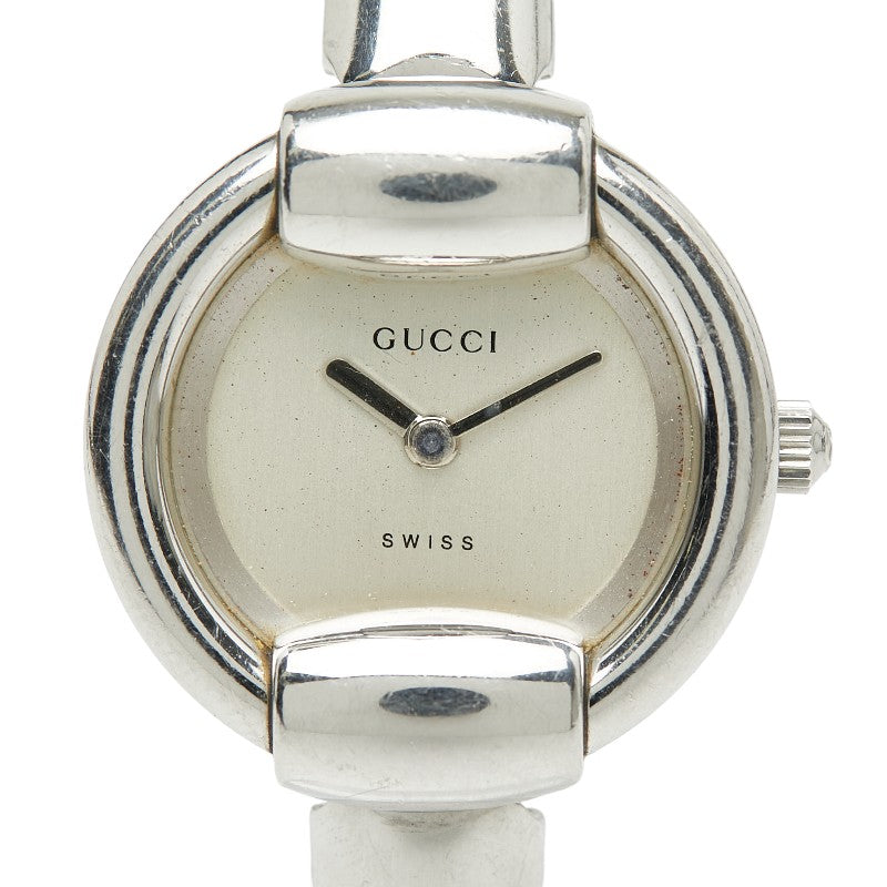 グッチ 腕時計 バングルウォッチ 1400L クオーツ シルバー文字盤 ステンレススチール レディース GUCCI 【中古】