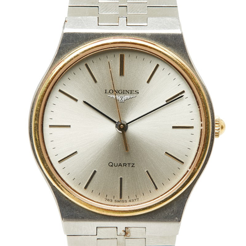 ロンジン 腕時計 クオーツ シルバー文字盤 ステンレススチール メンズ LONGINES 【中古】