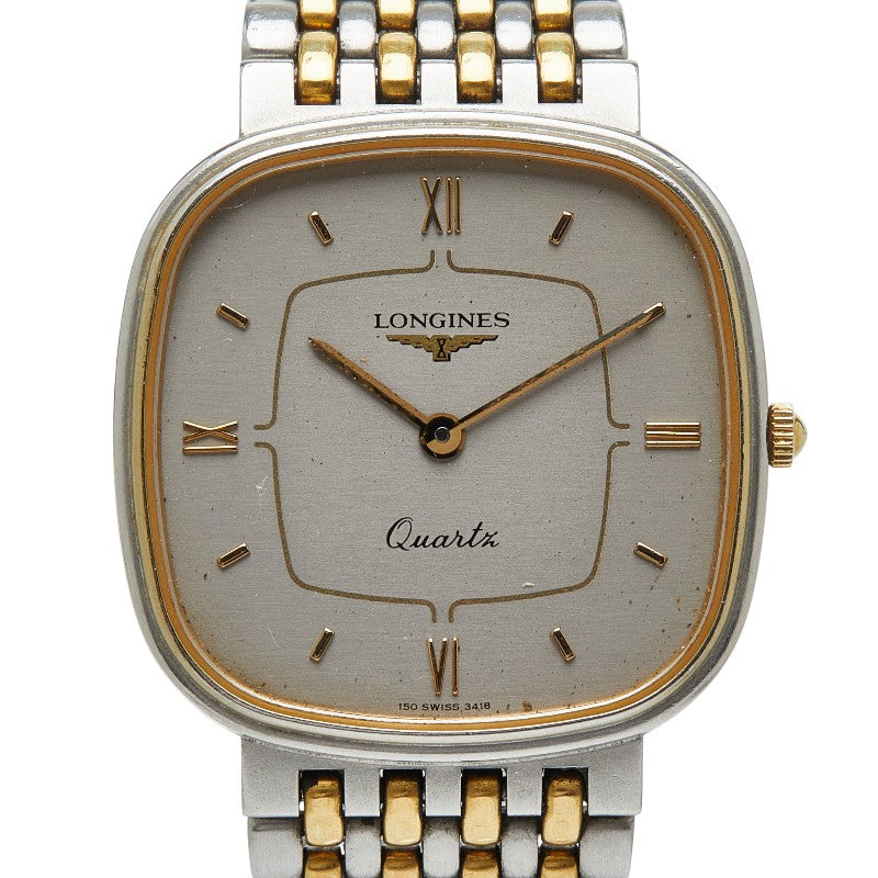 ロンジン 腕時計 クオーツ シルバー文字盤 ステンレススチール メッキ レディース LONGINES 【中古】