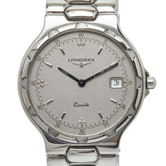ロンジン コンクエスト 腕時計 L1.614.4 クオーツ グレー文字盤 ステンレススチール メンズ LONGINES 【中古】