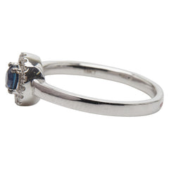 K18WG ホワイトゴールド サファイア0.29ct ダイヤ0.09ct リング 指輪 レディース 11号 【中古】