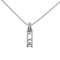 ティファニー K18WG ホワイトゴールド ダイヤ アトラスバー ネックレス レディース TIFFANY&Co. 【中古】