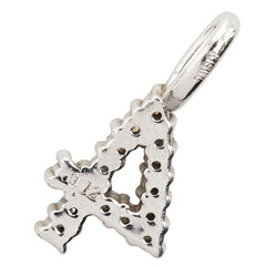 K18WG ホワイトゴールド ダイヤ0.12ct ナンバー4モチーフ ペンダントトップ レディース 【中古】