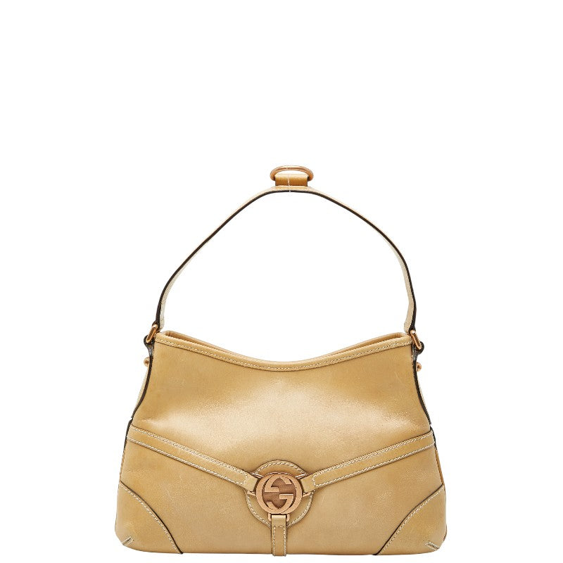 グッチ インターロッキングG ワンショルダーバッグ 114877 ベージュ レザー レディース GUCCI 【中古】