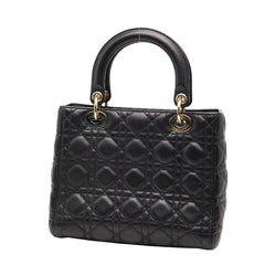 ディオール カナージュ レディディオ－ル ハンドバッグ ショルダーバッグ 2WAY ブラック レザー レディース Dior 【中古】