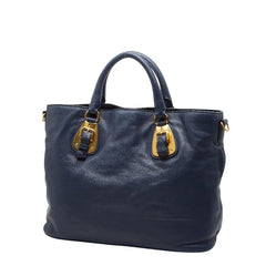 プラダ ハンドバッグ ショルダーバッグ 2WAY ブルー レザー レディース PRADA 【中古】