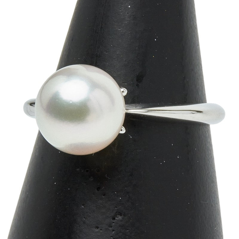 ミキモト Pt950 プラチナ アコヤパール9mm リング 指輪 レディース MIKIMOTO 13号 【中古】
