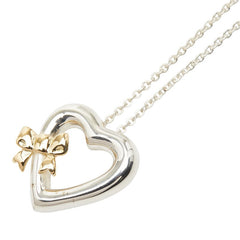 ティファニー ハートリボン ネックレス シルバー ゴールド SV925 シルバー K18YG イエローゴールド レディース TIFFANY&Co. 【中古】