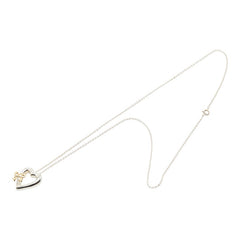 ティファニー ハートリボン ネックレス シルバー ゴールド SV925 シルバー K18YG イエローゴールド レディース TIFFANY&Co. 【中古】