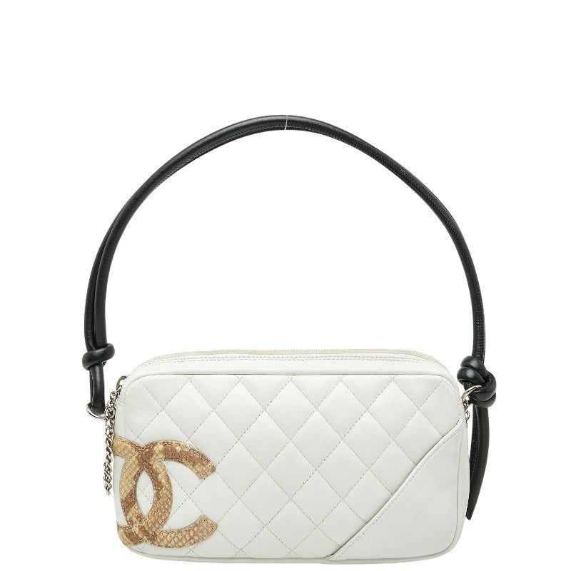 シャネル ココマーク カンボンライン ショルダーバッグ A25175 ホワイト マルチカラー レザー パイソン レディース CHANEL 【中古】