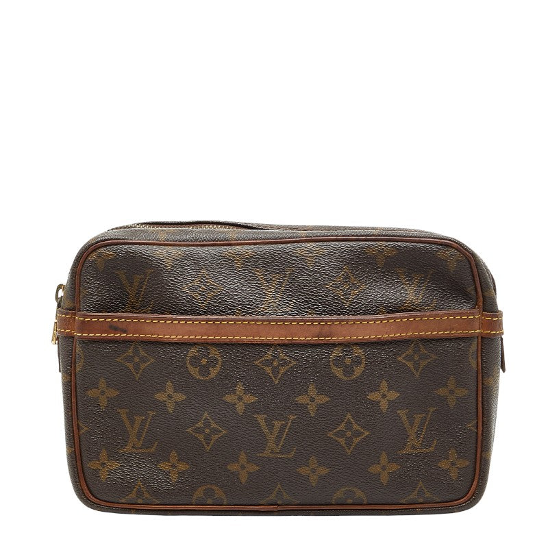 ルイ ヴィトン モノグラム コンピエーニュ23 セカンドバッグ M51847 ブラウン PVC レザー レディース LOUIS VUITTON 【中古】