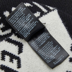 バレンシアガ ロゴ マフラー 633719 ブラック ホワイト ウール ポリエステル レディース BALENCIAGA 【中古】