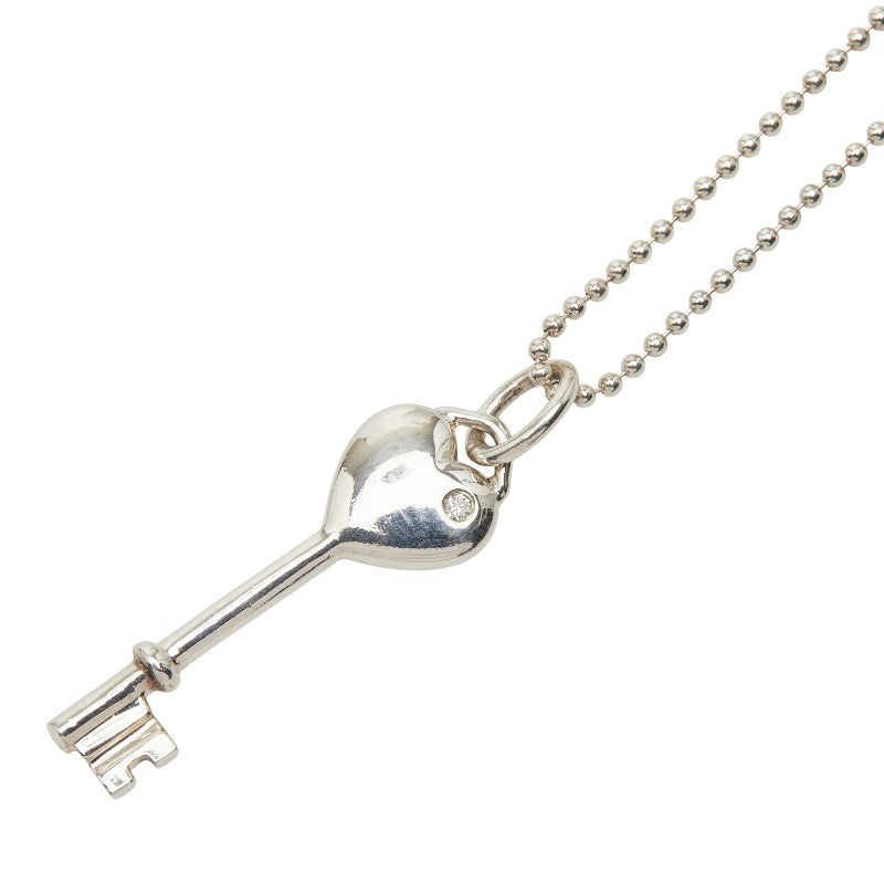 ティファニー ハートキー 1P ダイヤモンド ネックレス SV925 シルバー レディース TIFFANY&Co. 【中古】