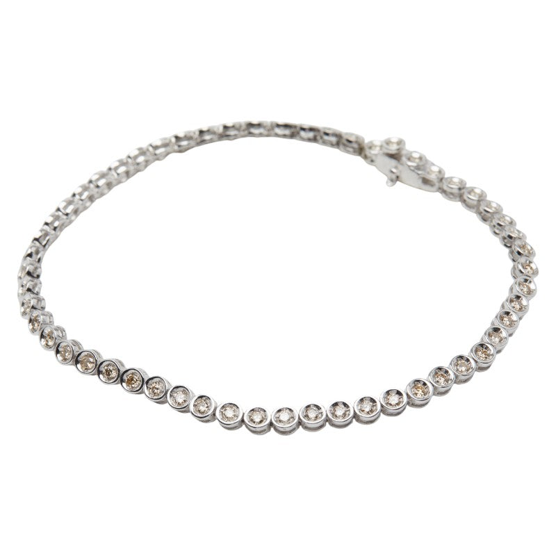K18 ゴールド ダイヤ1.00ct テニスブレスレット レディース 【中古】