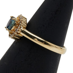 K18YG イエローゴールド サファイア0.50ct ダイヤ0.22ct リング 指輪 レディース 11号 【中古】