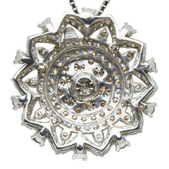 Pt850 プラチナ K18WG ホワイトゴールド ダイヤ0.75ct ペンダントネックレス レディース 【中古】