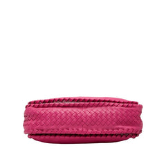 ボッテガヴェネタ イントレチャート パイソン ショルダーバッグ ピンク レザー レディース BOTTEGAVENETA 【中古】