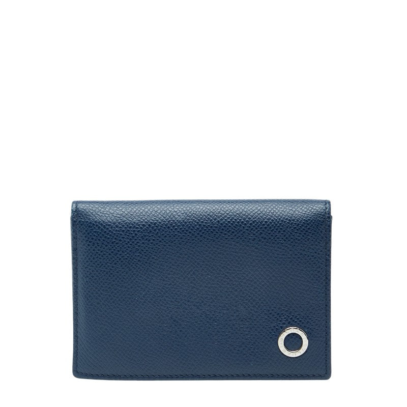 ブルガリ ブルガリブルガリ 名刺入れ カードケース ブルー レザー メンズ BVLGARI 【中古】