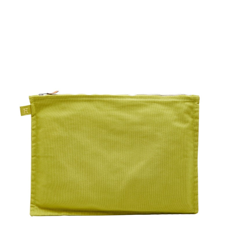 エルメス ボラボラ GM （大） ポーチ グリーン コットン レディース HERMES 【中古】