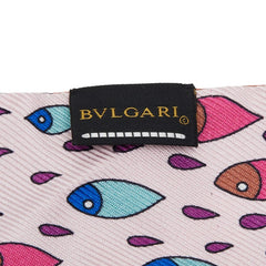 ブルガリ セルペンティ ロゴ スカーフ ピンク マルチカラー シルク レディース BVLGARI 【中古】