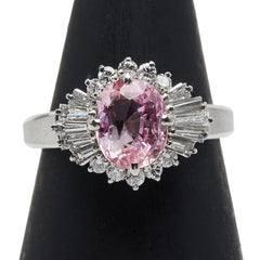 Pt900 プラチナ ピンクサファイア2.23ct ダイヤ0.55ct リング 指輪 レディース 11号 【中古】