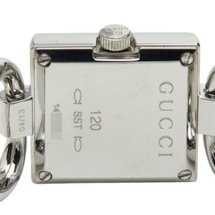 グッチ トルナヴォーニ 120 腕時計 クオーツ ブラック文字盤 ステンレススチール レディース GUCCI 【中古】