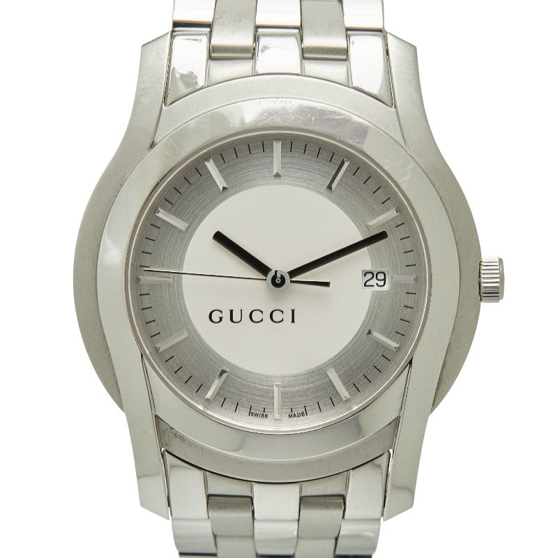 グッチ Gクラス 腕時計 5500XL クオーツ ホワイト文字盤 ステンレススチール メンズ GUCCI 【中古】
