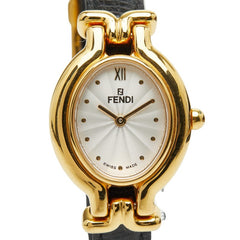フェンディ チェンジベルト カメレオン 腕時計 640L クオーツ シルバー文字盤 メッキ レザー レディース FENDI 【中古】
