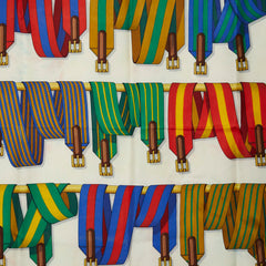 エルメス カレ90 J.METZ Les Sangles サスペンダー ベルト スカーフ マルチカラー シルク レディース HERMES 【中古】