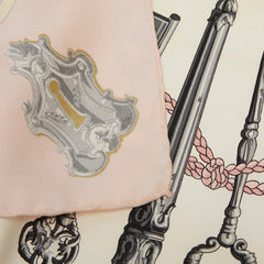 エルメス カレ90 LES CLES 鍵 スカーフ ピンク マルチカラー シルク レディース HERMES 【中古】