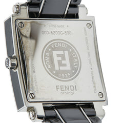 フェンディ クアドロ 腕時計 6200G クオーツ ブラック文字盤 セラミック ステンレススチール メンズ FENDI 【中古】