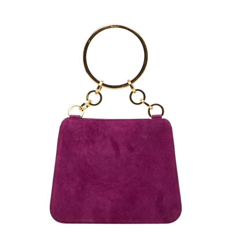 サルヴァトーレフェラガモ ハンドバッグ パープル スウェード レディース Salvatore Ferragamo 【中古】