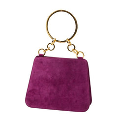 サルヴァトーレフェラガモ ハンドバッグ パープル スウェード レディース Salvatore Ferragamo 【中古】