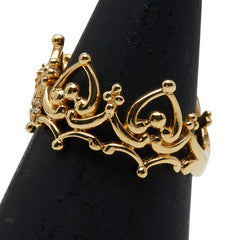 K18YG イエローゴールド ダイヤ0.03ct リング 指輪 レディース 10号 【中古】