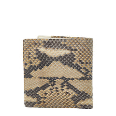 ヴェルサーチェ メデューサ 二つ折り財布 ベージュ ホワイト パイソン レザー レディース VERSACE 【中古】