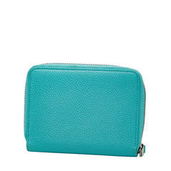 ティファニー ラウンドファスナー 長財布 ティファニーブルー レザー レディース TIFFANY&Co. 【中古】