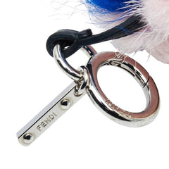 フェンディ ピロ ポンポンチャーム チャーム バッグチャーム キーホルダー ピンク マルチカラー ファー レザー レディース FENDI 【中古】