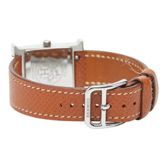 エルメス 39670 腕時計 HH1.210 クオーツ ホワイト文字盤 ステンレススチール レザー レディース HERMES 【中古】