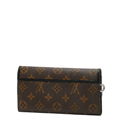 ルイ ヴィトン モノグラムマカサー ポルトフォイユ ロン 長財布 M60168 ブラウン ブラック PVC レザー レディース LOUIS VUITTON 【中古】