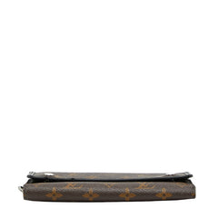 ルイ ヴィトン モノグラムマカサー ポルトフォイユ ロン 長財布 M60168 ブラウン ブラック PVC レザー レディース LOUIS VUITTON 【中古】