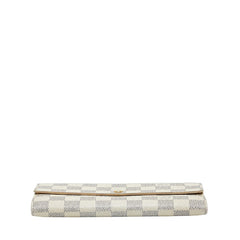 ルイ ヴィトン ダミエ アズール ポルトフォイユ サラ 長財布 N61735 ホワイト PVC レザー レディース LOUIS VUITTON 【中古】